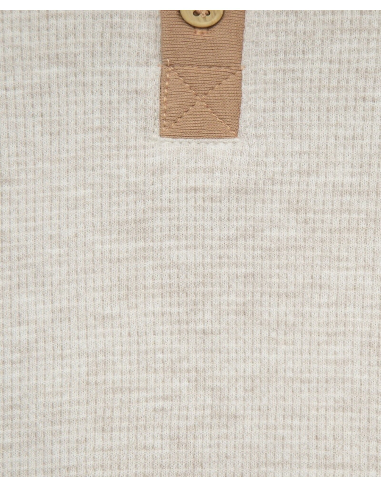 Little Me Little Me- Oatmeal Waffle Knit Bodysuit & Patn Set