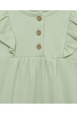 Little Me Little Me- Green Pointelle Jumpsuit Set