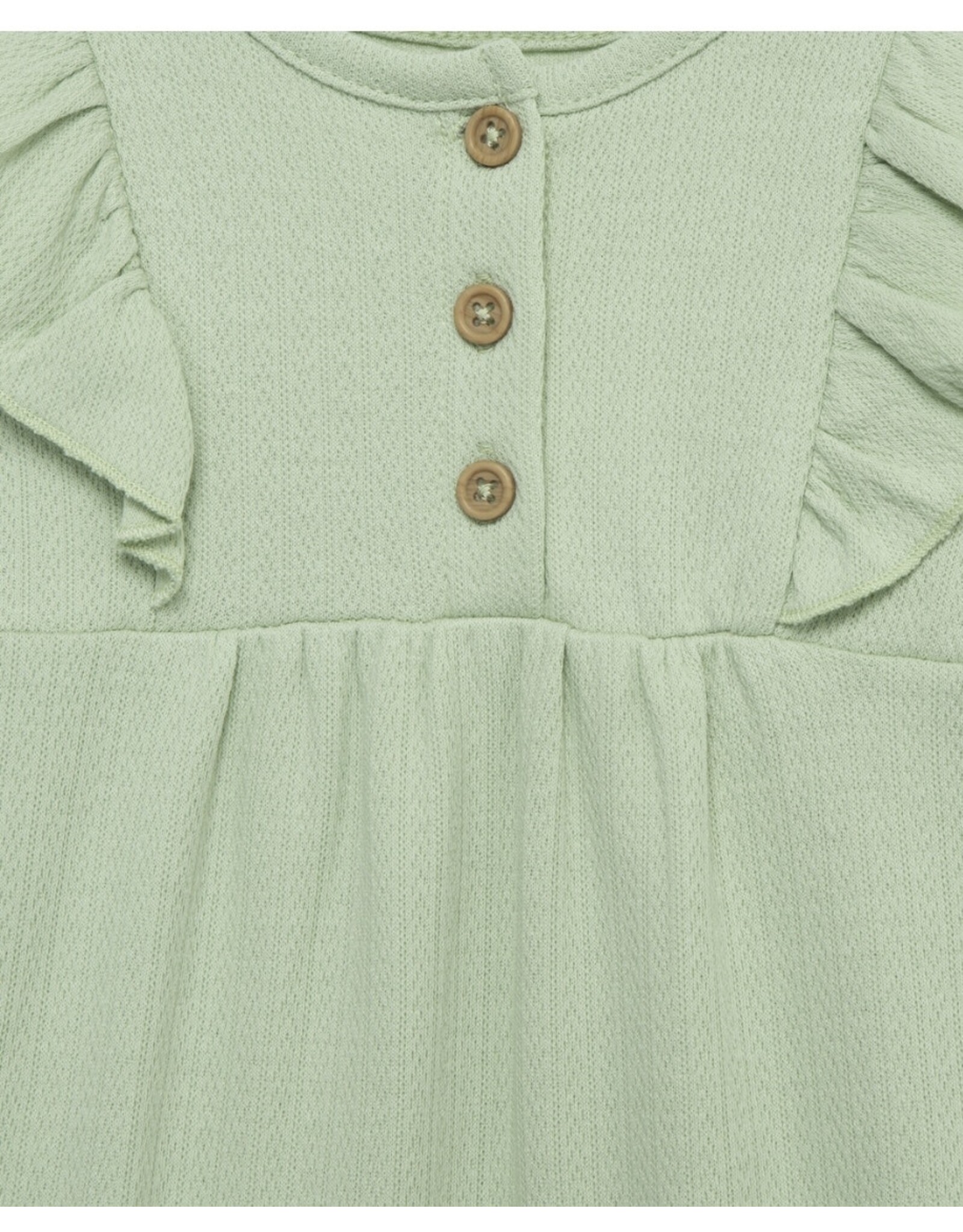 Little Me Little Me- Green Pointelle Jumpsuit Set