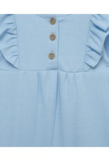 Little Me Little Me- Blue Pointelle Jumpsuit Set