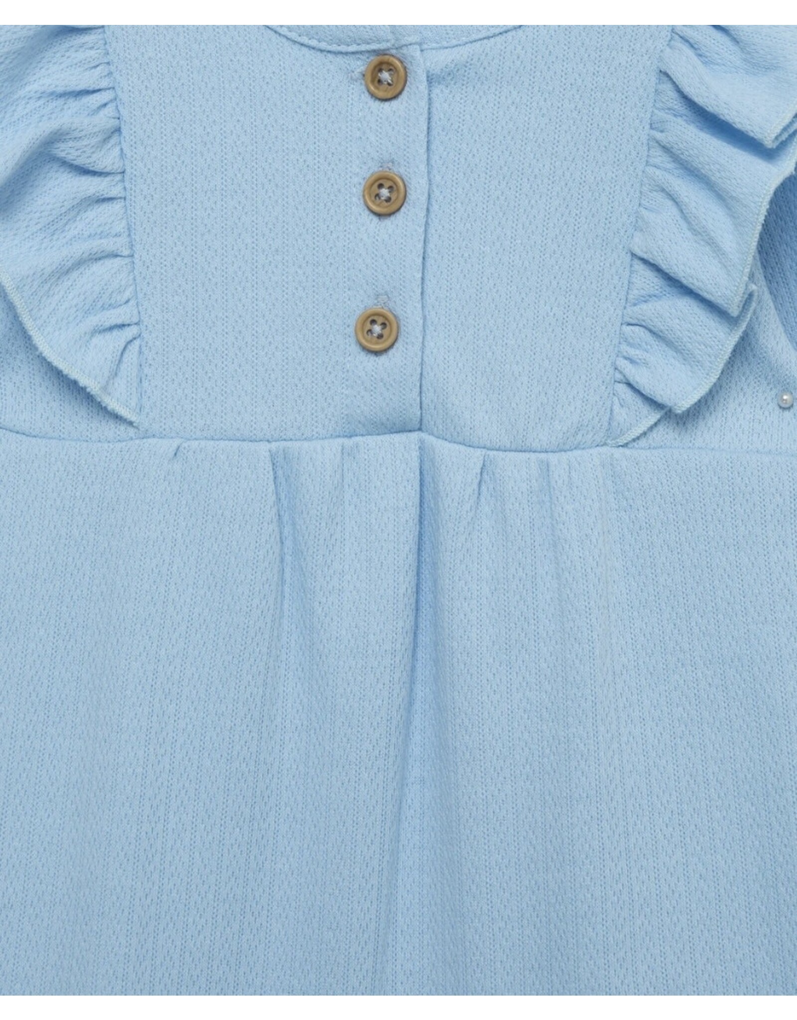Little Me Little Me- Blue Pointelle Jumpsuit Set