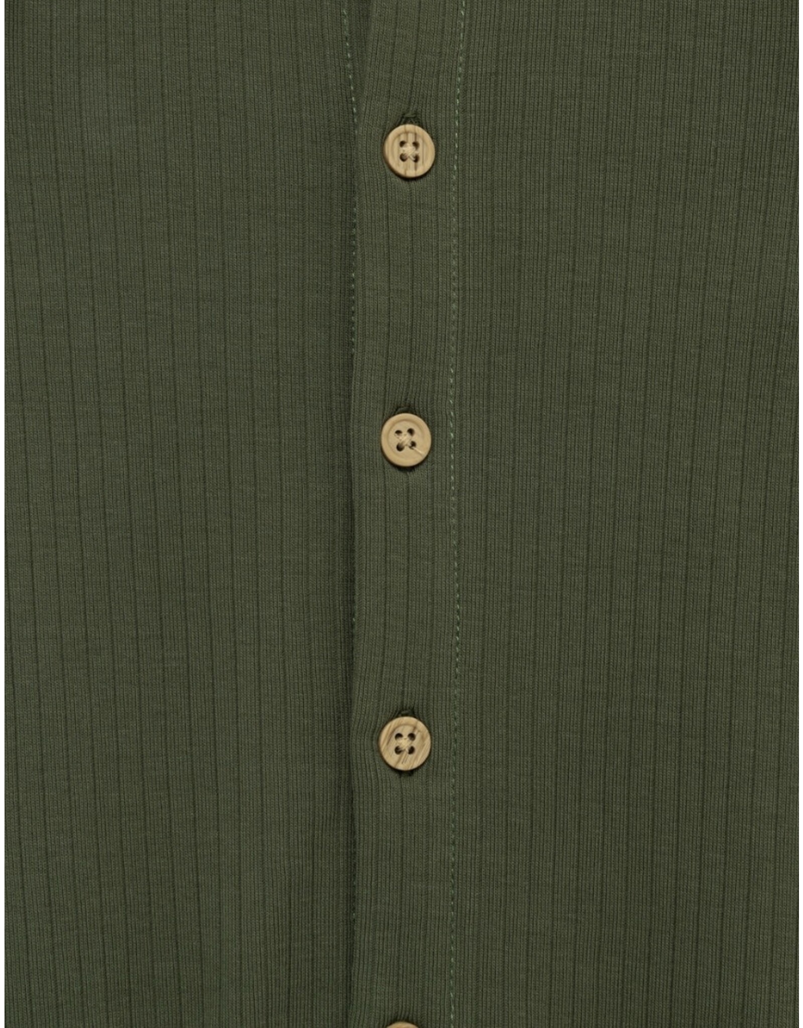 Little Me Little Me- Olive Ribbed Coverall Set