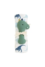 Mudpie Mud Pie- Dino Swaddle & Rattle Set