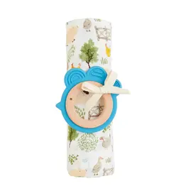 Mudpie Mud Pie- Boy Farm Swaddle & Teether Set