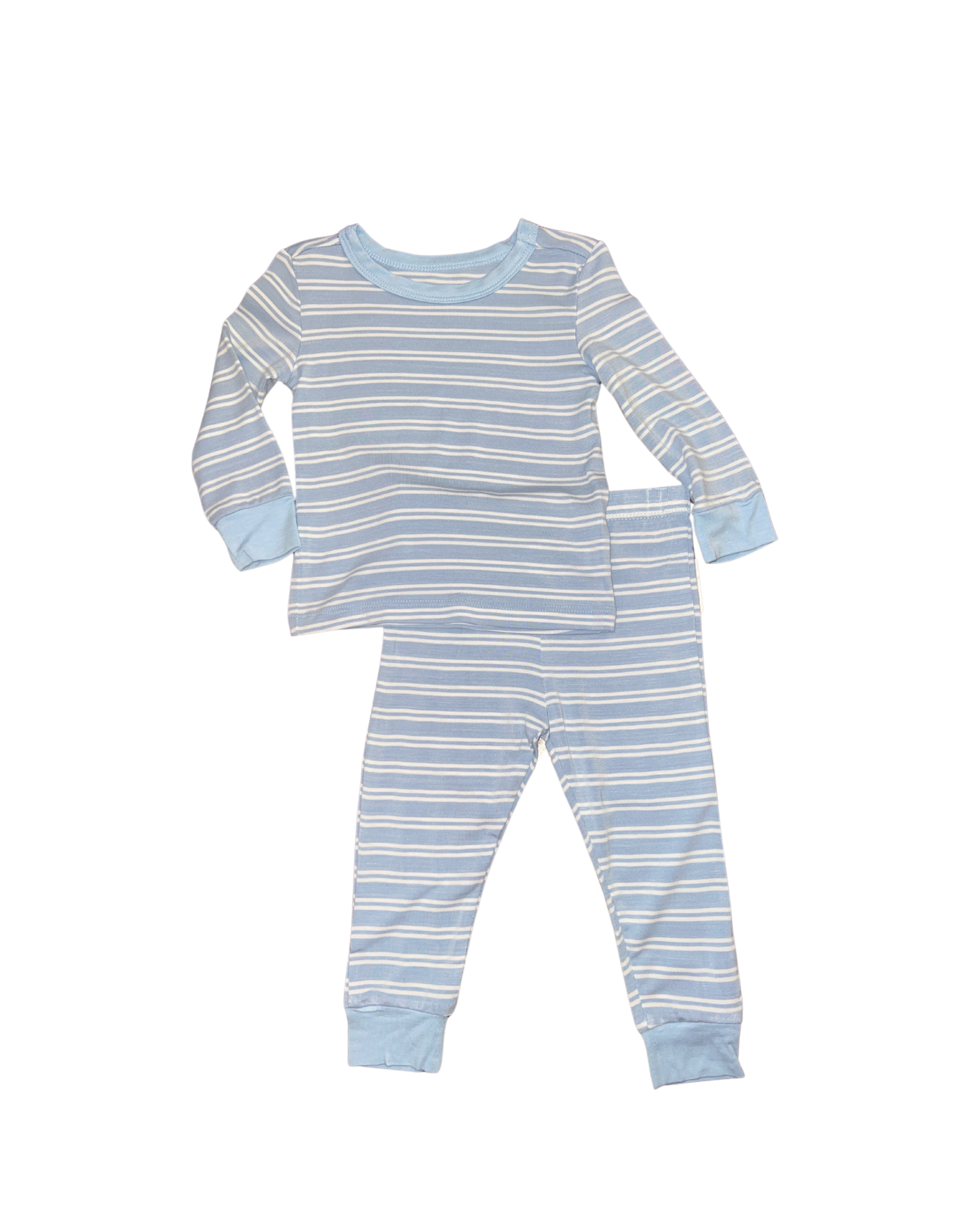 Little Me Little Me- Blue Stripe Bamboo PJ
