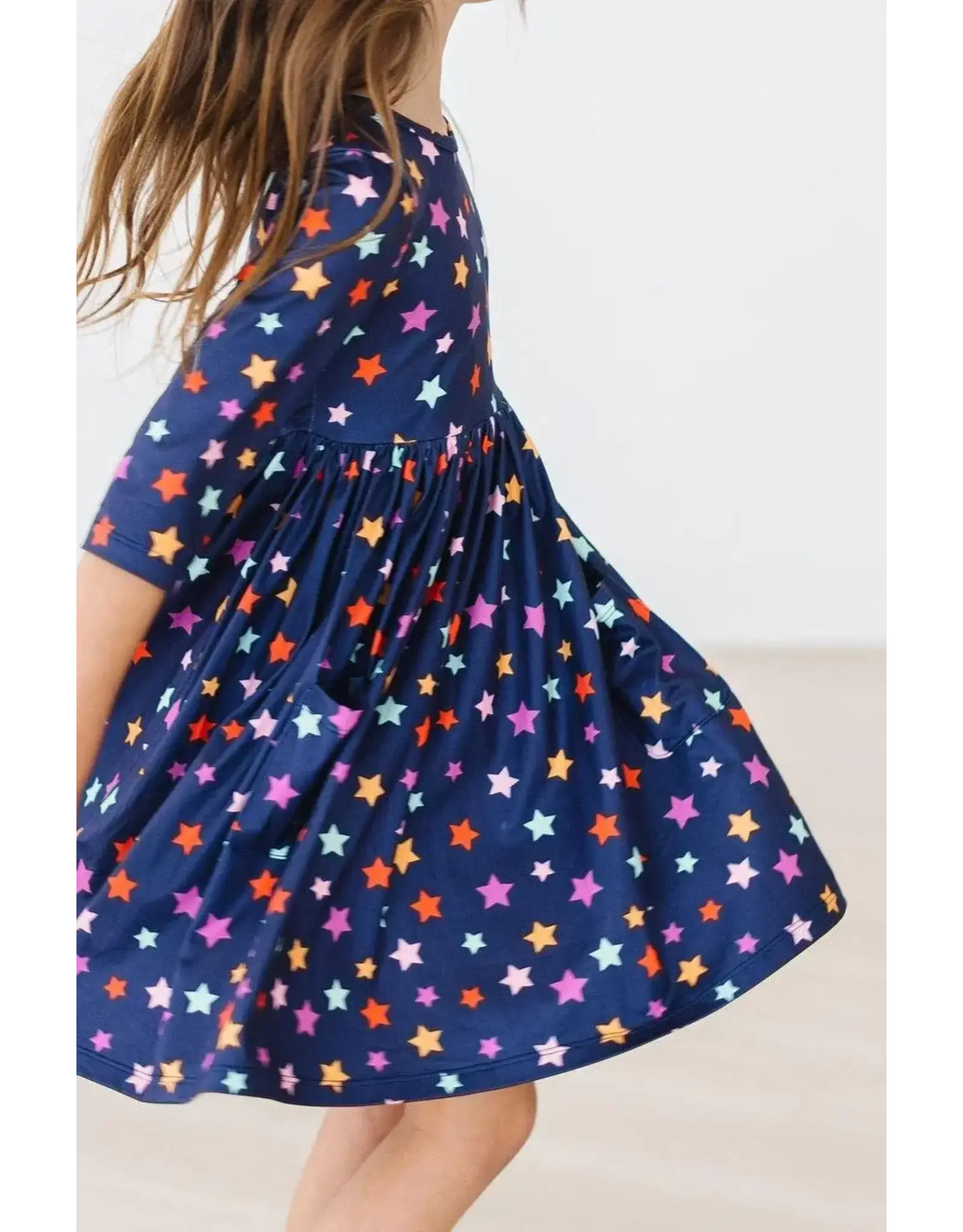 Mila & Rose Mila & Rose- Halloween Stars 3/4 Sleeve Pocket Twirl Dress