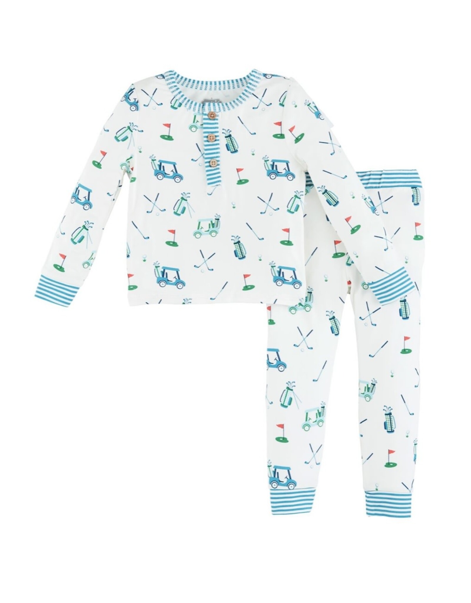 Mudpie Mud Pie- Blue Bamboo Golf Pajama Set