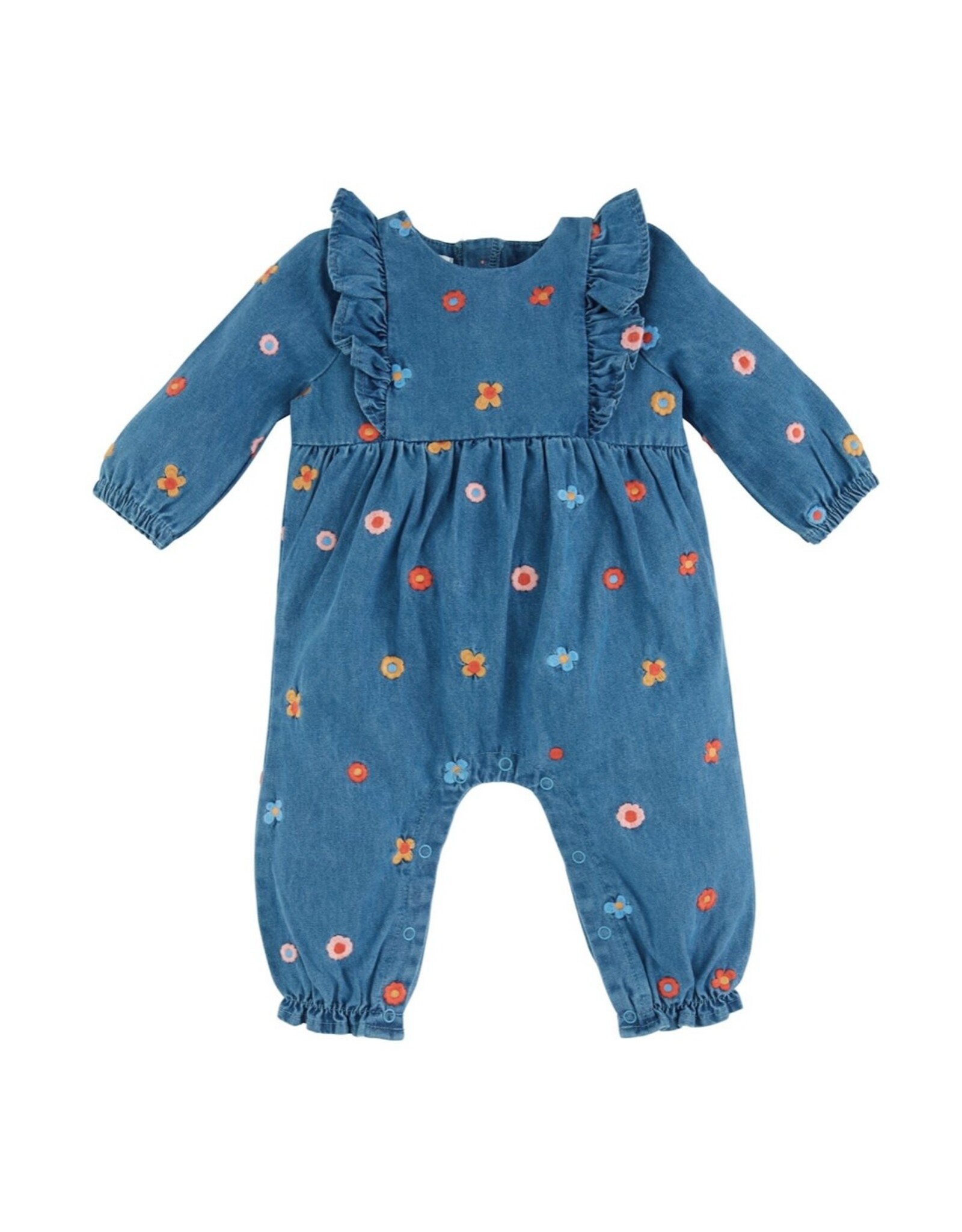 Mudpie Mud Pie- Floral Denim One Piece