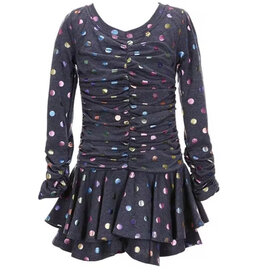 Bonnie  Jean Bonnie Jean-  Iridescent Dotted Shirred Dress
