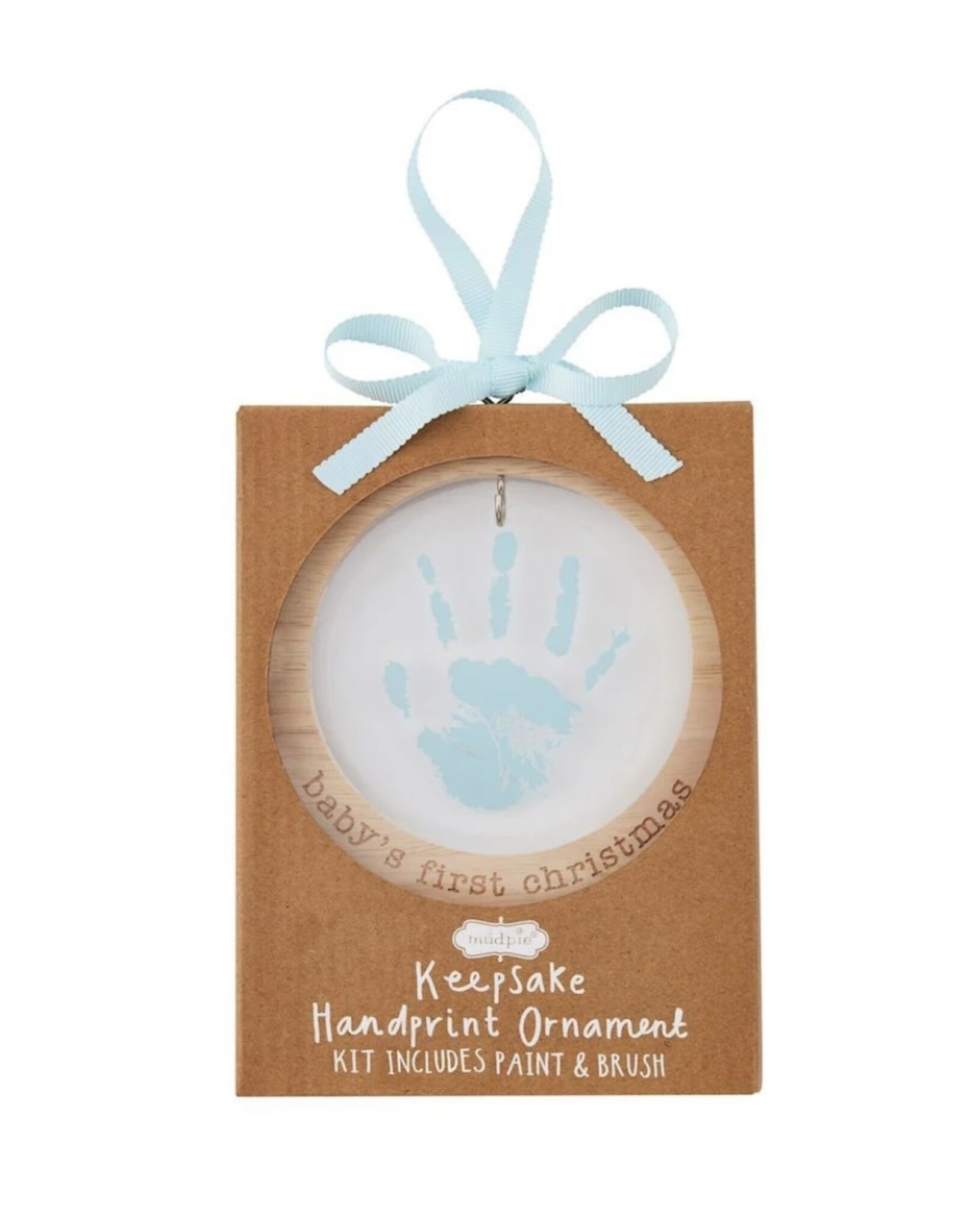 Mudpie Mud Pie- Blue Baby's First Christmas Handprint Ornament