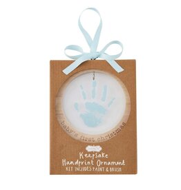 Mudpie Mud Pie- Blue Baby's First Christmas Handprint Ornament