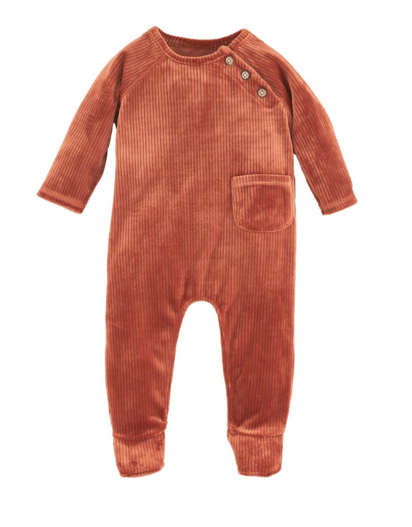 Mudpie Mud Pie- Tobacco Velour Footed Sleeper
