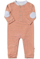 Me & Henry Me & Henry- Niota Romper: Rust/White Stripe