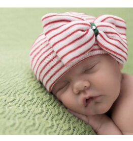 ILYBEAN Ilybean- Christmas Stripe Bow Nursery Beanie