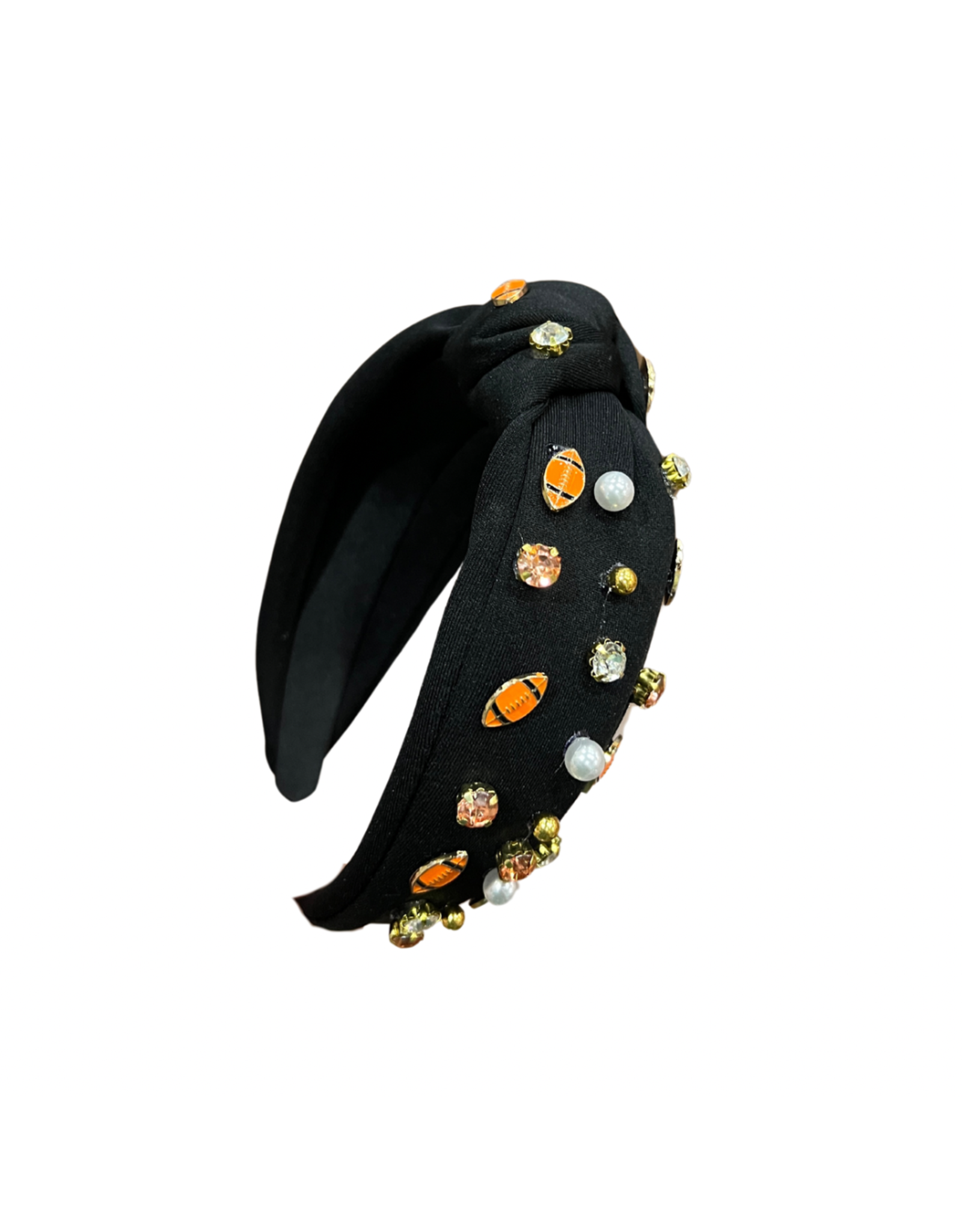 Kenze Panne- Black Beaded Football Headband