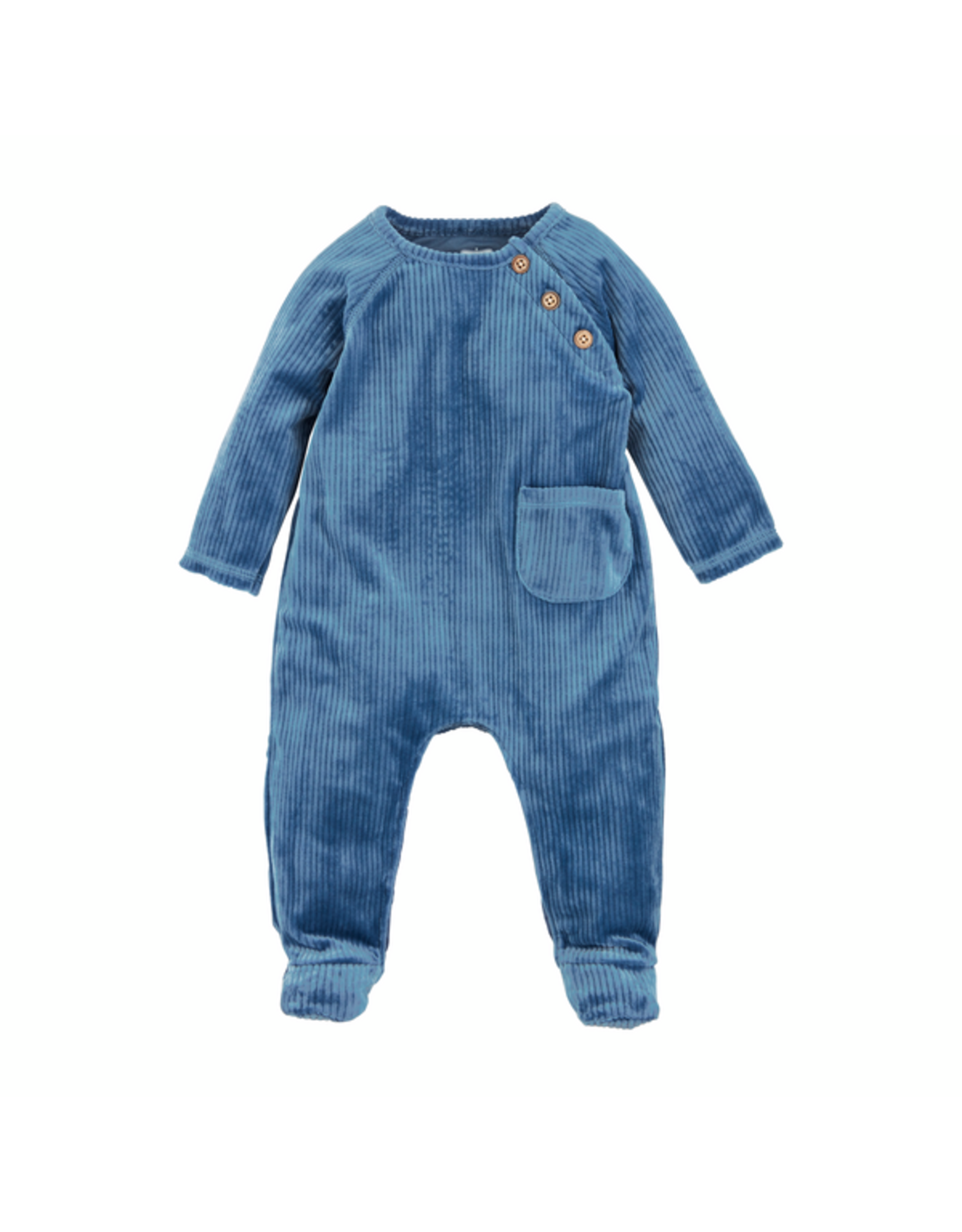 Mudpie Mud Pie- Blue Velour Footed Sleeper