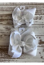 Beyond Creations Beyond Creations- White Scalloped Edge Knot Bow
