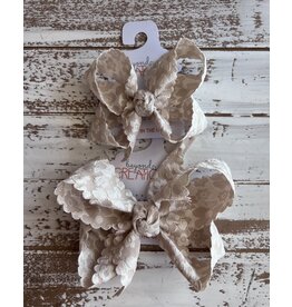 Beyond Creations Beyond Creations- Oatmeal Scalloped Lace Flower Knot Bow
