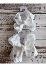 Beyond Creations Beyond Creations- White Scalloped Lace Flower Knot Bow