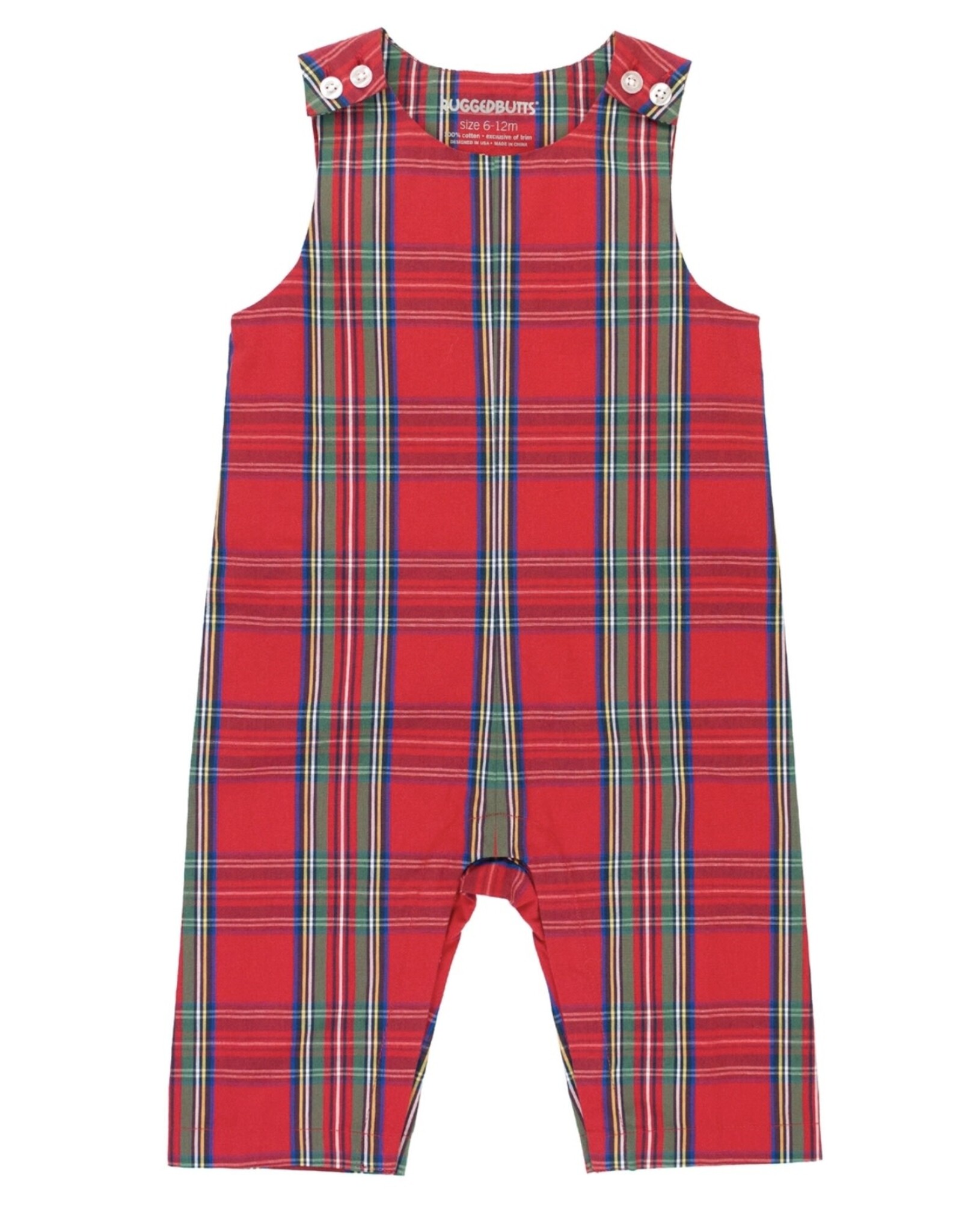 Ruffle Butts Ruffle Butts- Tis the Season Plaid Longall Romper