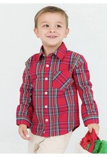 Ruffle Butts Ruffle Butts- Tis the Season Plaid L/S Button Down