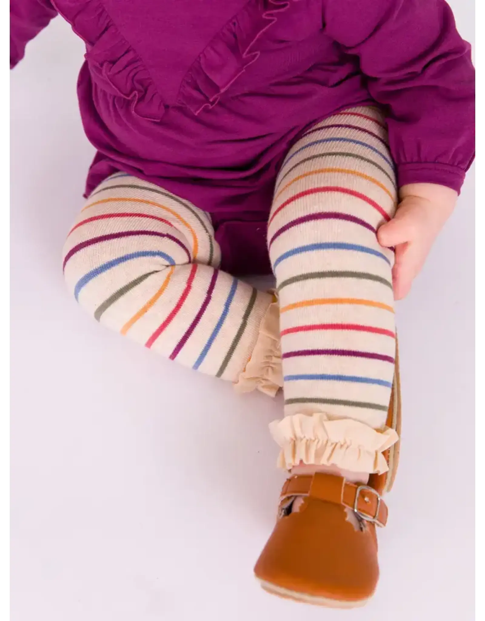 Ruffle Butts Ruffle Butts- Countryside Rainbow Stripe Footless Ruffle Tights