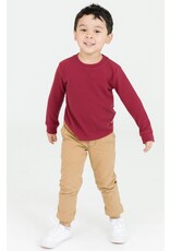 Ruffle Butts Ruffle Butts- Dark Cherry Waffle Knit Crew Neck Shirt