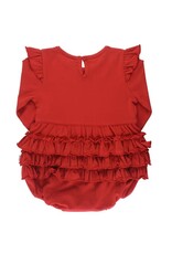 Ruffle Butts Ruffle Butts- Red Flutter Bubble Romper