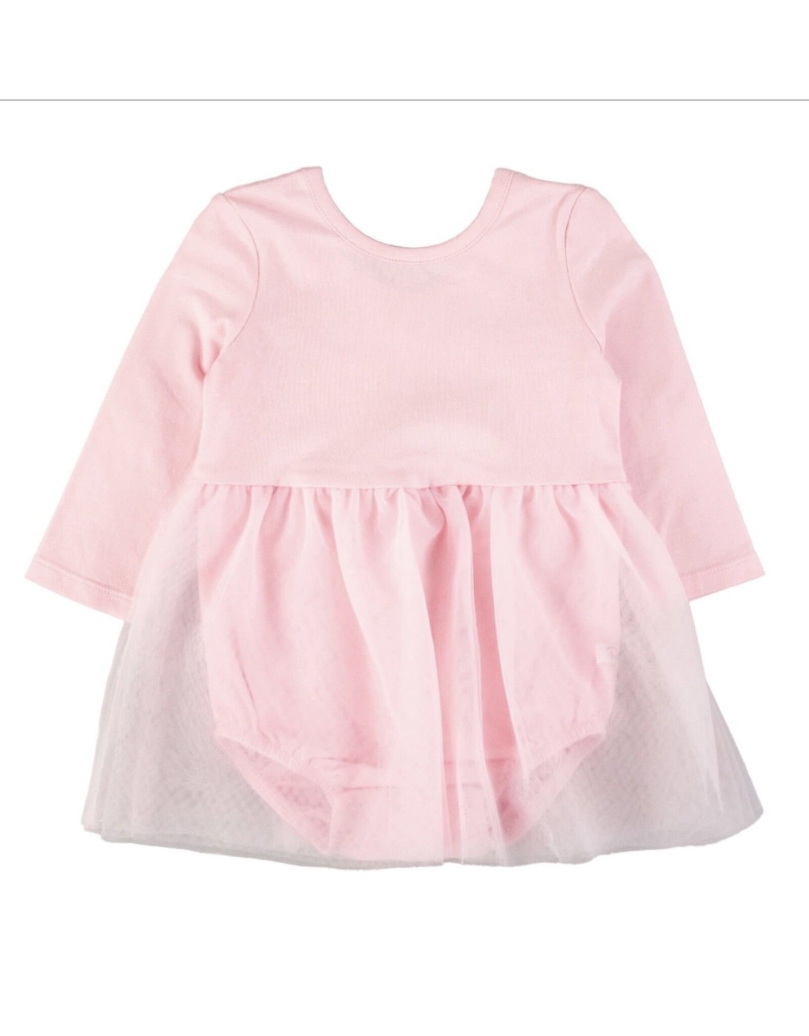 Ruffle Butts Ruffle Butts- Pink L/S Tulle Skirted Romper