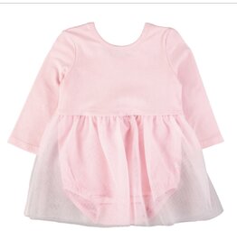 Ruffle Butts Ruffle Butts- Pink L/S Tulle Skirted Romper