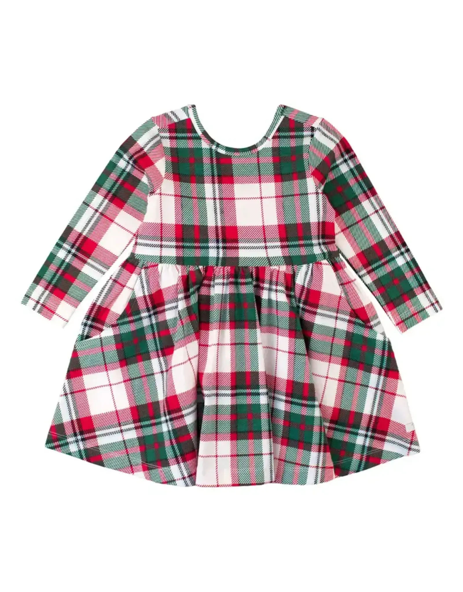 Ruffle Butts Ruffle Butts- Dashing Dreams Plaid Knit L/S Twirl Dress