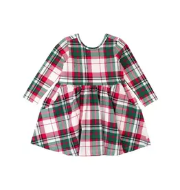 Ruffle Butts Ruffle Butts- Dashing Dreams Plaid Knit L/S Twirl Dress