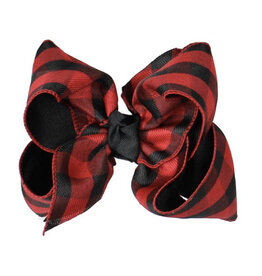 Beyond Creations Beyond Creations- 5.5" XL Blk/Red Buffalo Plaid Layered Knot Bow