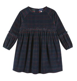 Andy & Evan Andy & Evan- Plaid Stretch Corduroy Ruffle Dress