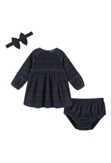 Andy & Evan Andy & Evan- Plaid Stretch Corduroy Dress & Bloomer Set
