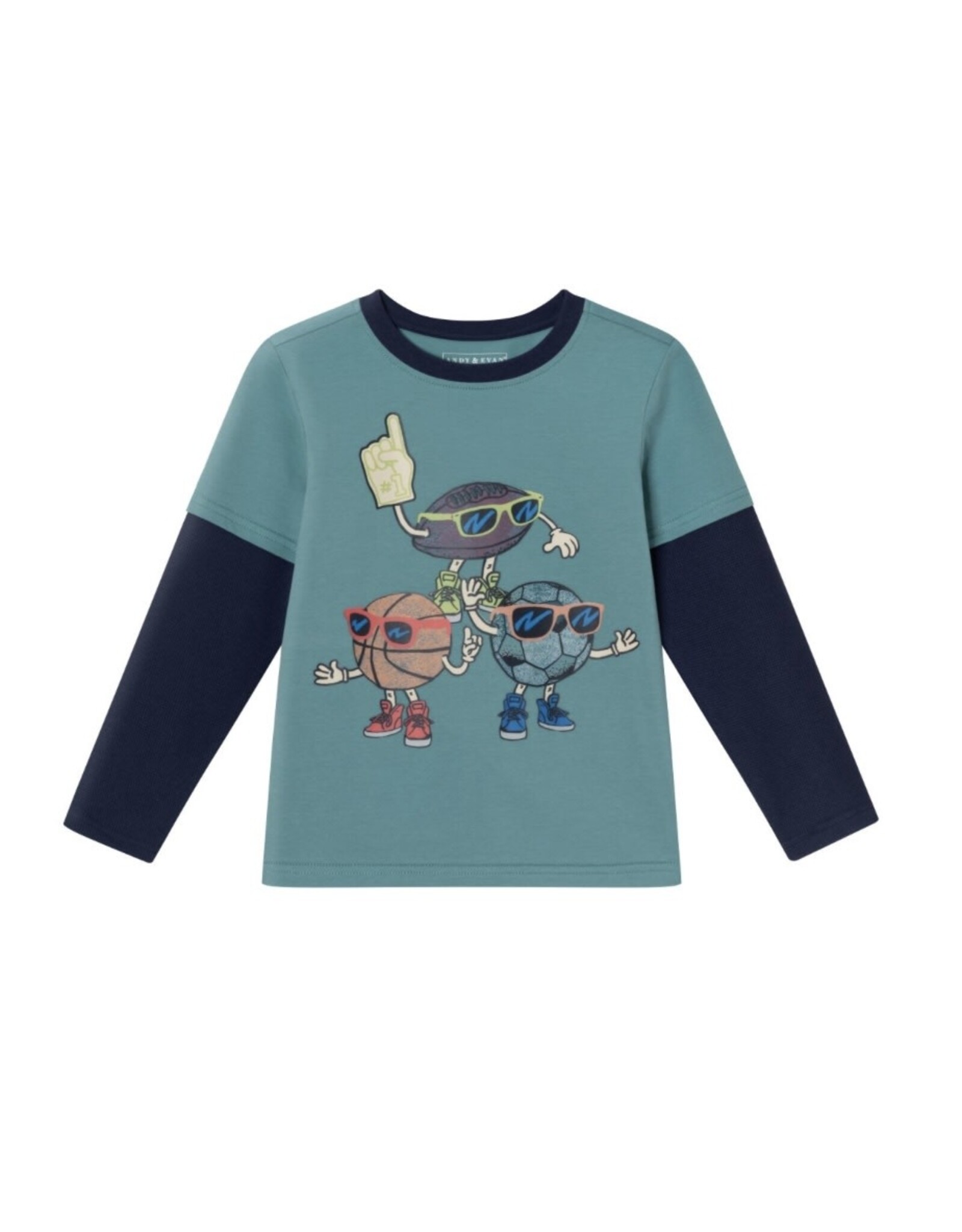 Andy & Evan Andy & Evan- Sports Layered Graphic Shirt