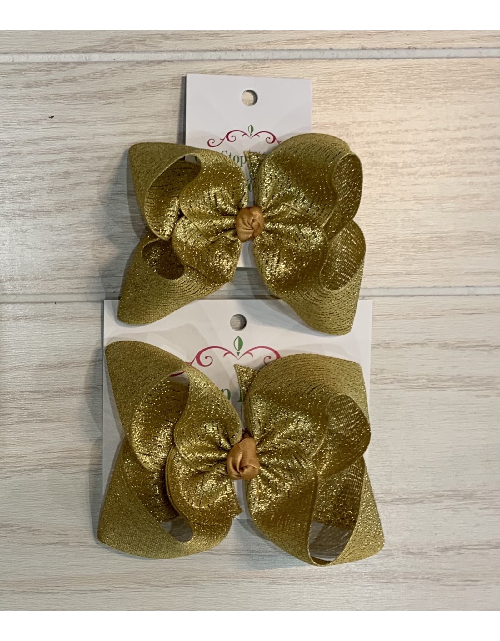 One Stop Bow Shop One Stop- Metallic Bright Gold Knot Bow