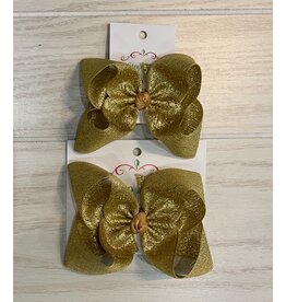 One Stop Bow Shop One Stop- Metallic Bright Gold Knot Bow