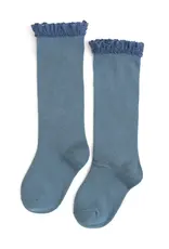 Little Stocking Co. Little Stocking- Denim Lace Top Knee High Socks