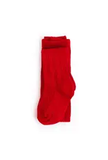 Little Stocking Co. Little Stocking- Bright Red Cable Knit Tights