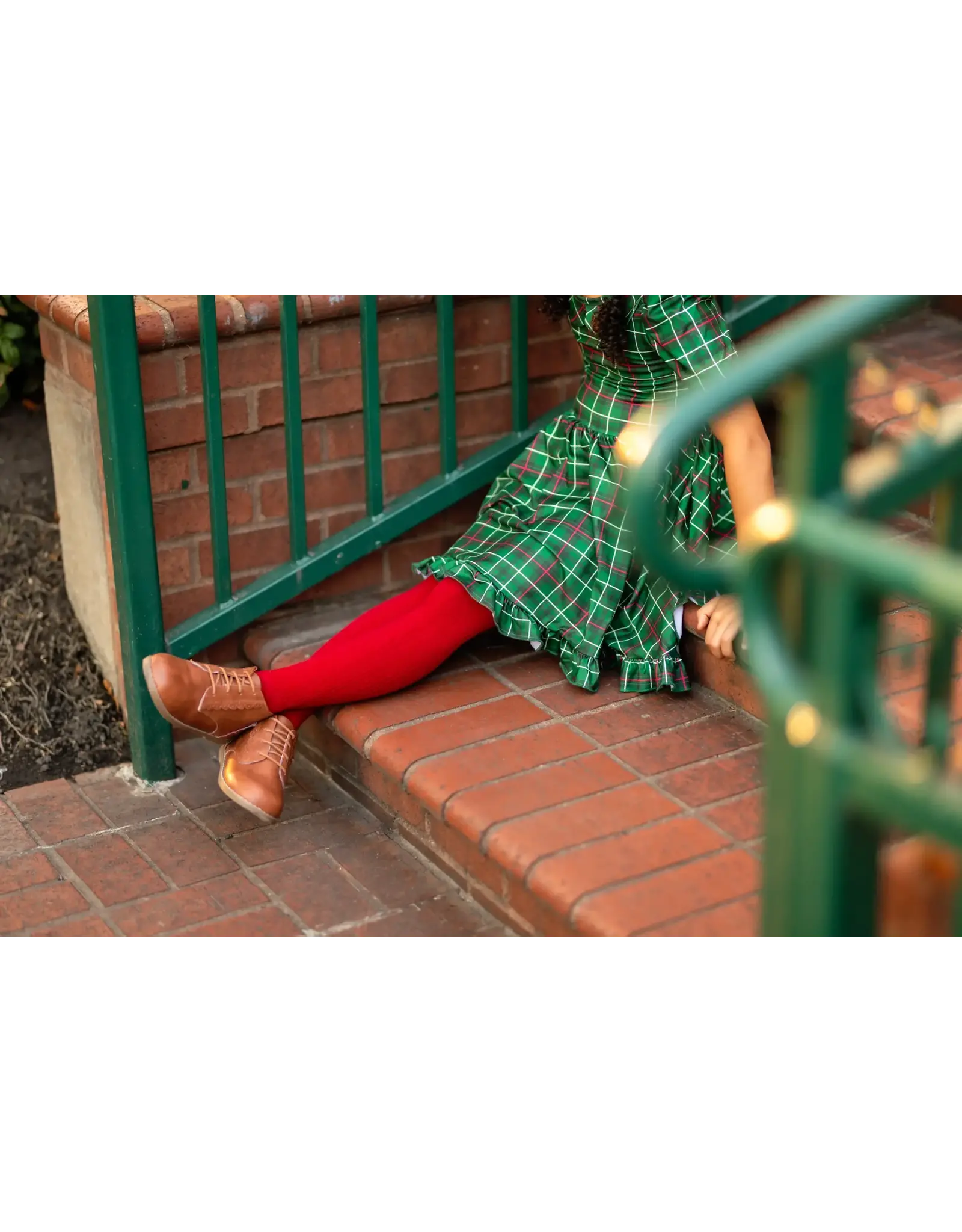 Little Stocking Co. Little Stocking- Bright Red Cable Knit Tights