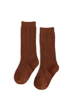 Little Stocking Co. Little Stockings- Brownie Cable Knit Knee High Socks