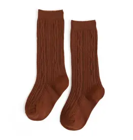 Little Stocking Co. Little Stockings- Brownie Cable Knit Knee High Socks