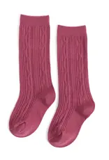 Little Stocking Co. Little Stocking- Mulberry Cable Knit Knee High Socks