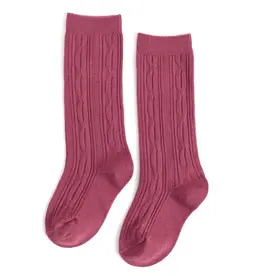 Little Stocking Co. Little Stocking- Mulberry Cable Knit Knee High Socks