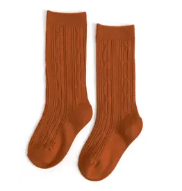 Little Stocking Co. Little Stocking- Pumpkin Spice Cable Knit Knee High Socks