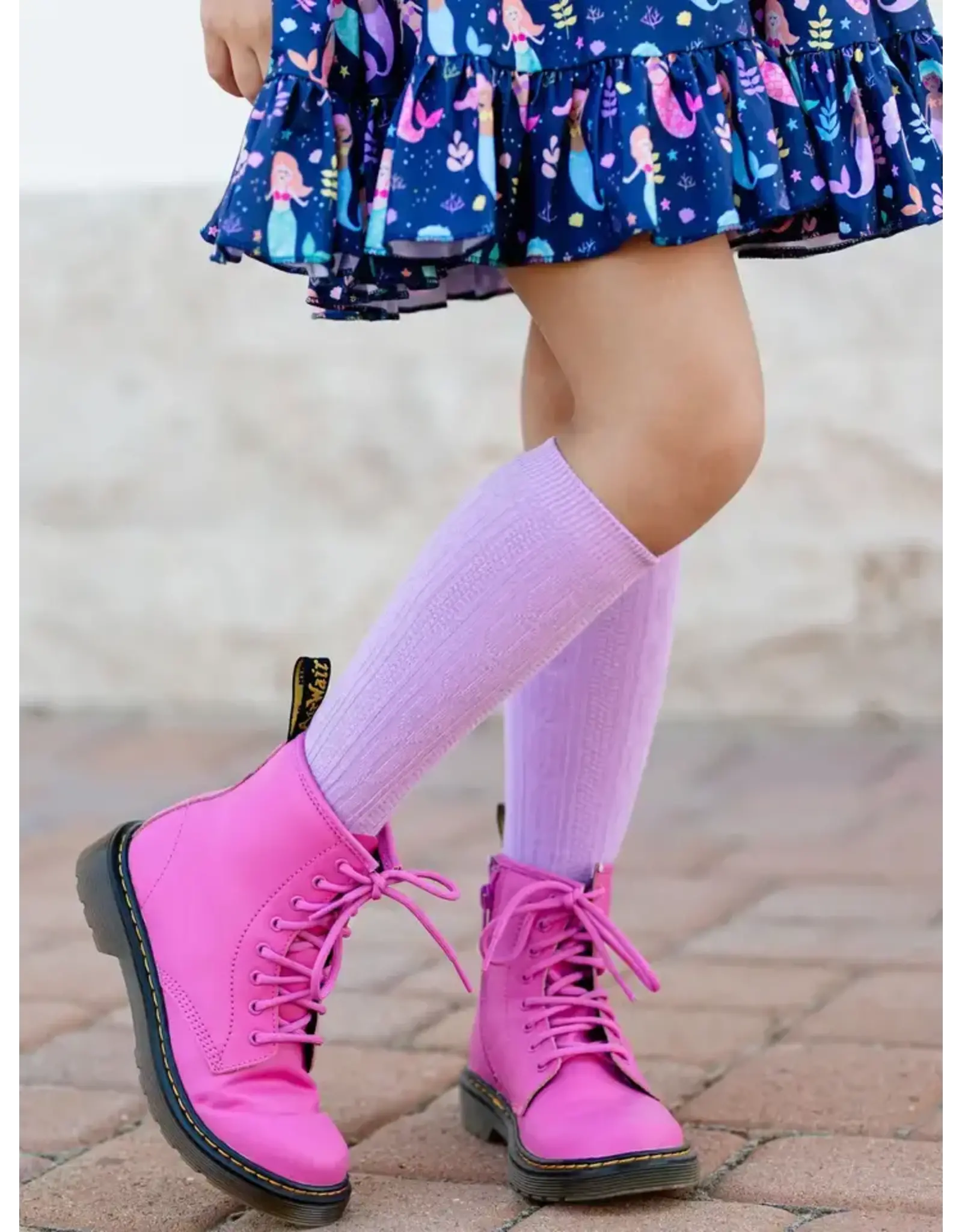 Little Stocking Co. Little Stocking- Wisteria Cable Knit Knee High Socks