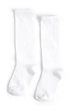 Little Stocking Co. Little Stocking- White Scalloped Fancy Knee High Socks