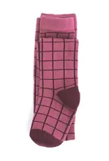 Little Stocking Co. Little Stocking- Mulberry Grid Knit Tights
