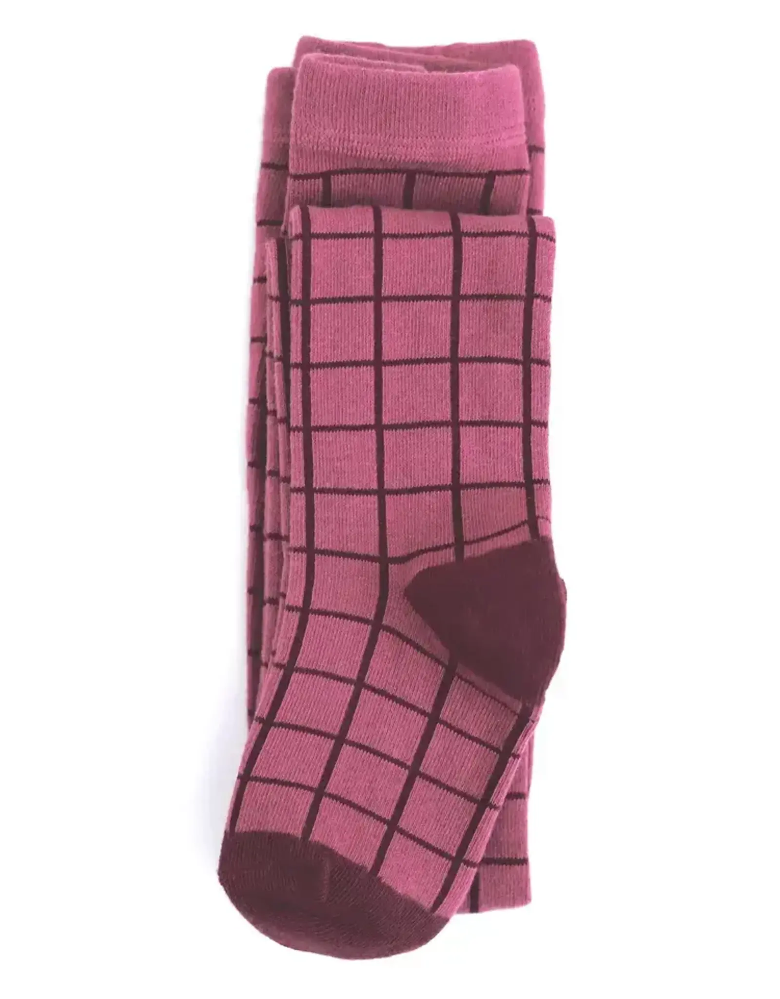 Little Stocking Co. Little Stocking- Mulberry Grid Knit Tights